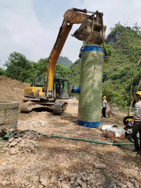 张掖地区雅安芦山一体化提升泵施工现场